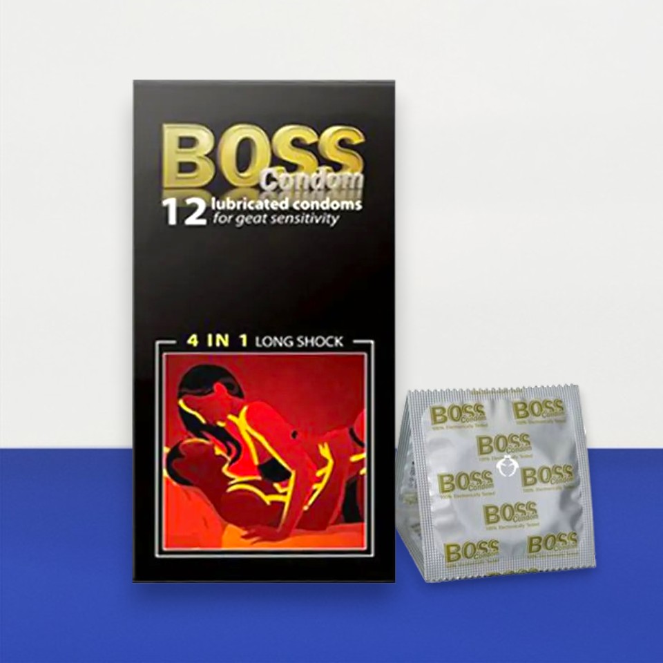 Bao cao su Boss 4 in 1 – Siêu gân gai, kéo dài thời gian yêu, hộp 12 cái tại Men Up Bến Tre