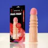 Bao cao su đôn dên MaxMan 25mm giúp tăng 2.5cm chiều dài, đầu giả giống thật, thân gân nổi siêu kích thích, chất liệu silicone an toàn – giải pháp tăng khoái cảm tức thì cho phái mạnh sẵn hàng tại Bao Cao Su Men Up Bến Tre