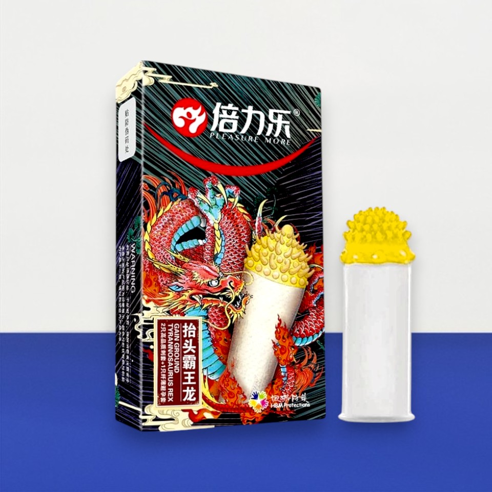 Bao cao su HBM Rồng Đỏ Gai Khủng phần đầu– Cuộc chơi bùng nổ với gai siêu kích thích sẵn hàng tại Men Up Bến Tre