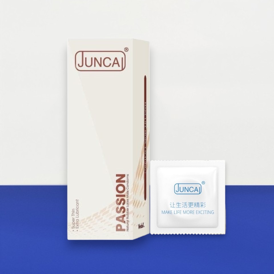 Bao cao su Juncai Passion hộp 50 cái – Hương đào dịu nhẹ, siêu mỏng 001 cho cuộc yêu trọn vẹn tại Men Up Bến Tre