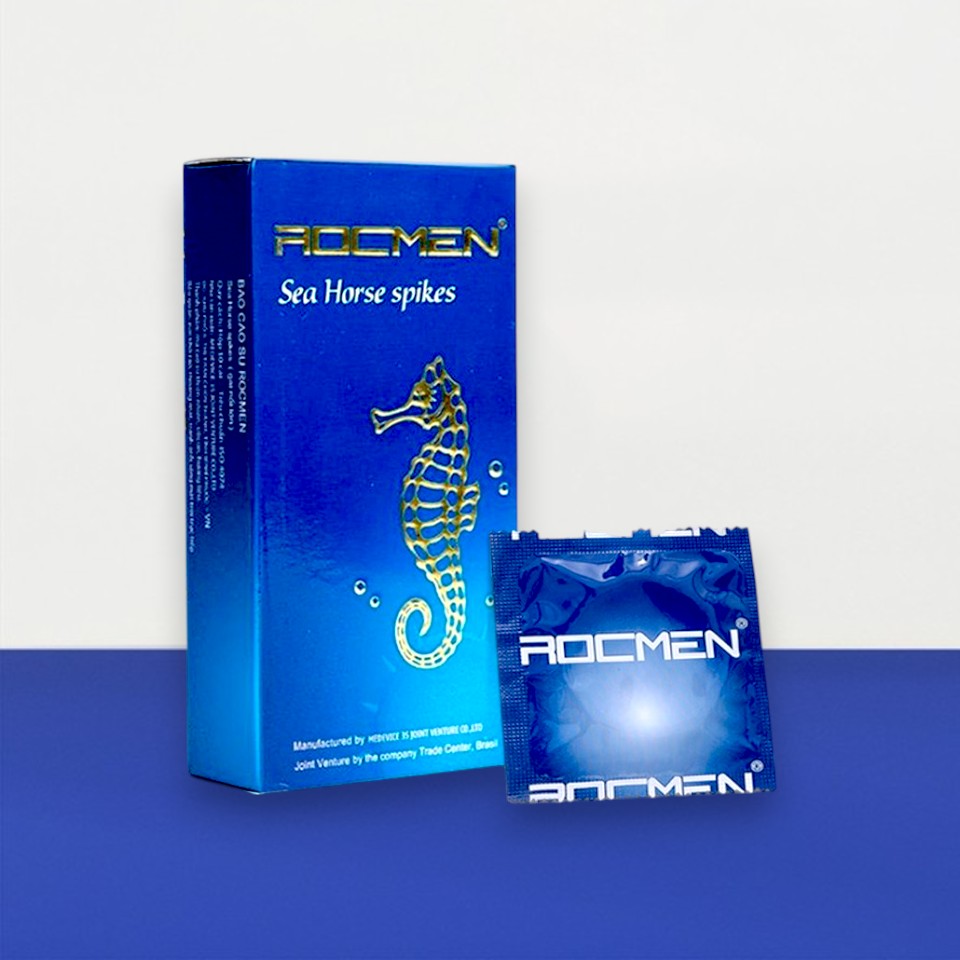 Bao cao su Rocmen Sea Horse Spikes hộp 10 cái – Gai lớn cực khoái, nâng tầm cuộc yêu có tại Men Up Bến Tre