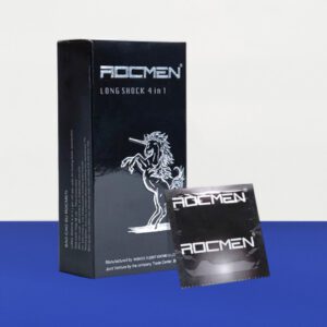 Bao cao su Rocmen Long Shock 4 in 1 hộp 12 cái – Gai lớn, gân xoắn, kéo dài cuộc yêu tại Men Up Bến Tre