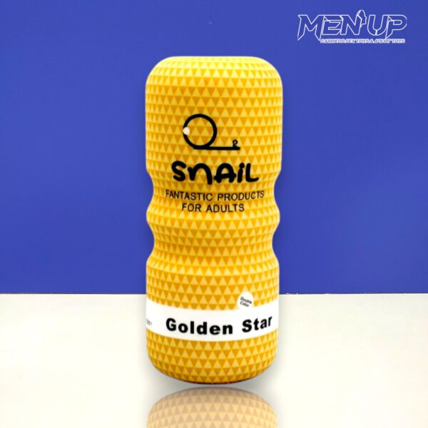 Âm đạo giả Snail Golden Star mô phỏng miệng chân thật, ruột gân bi xoắn tăng cực khoái. Chất liệu TPE an toàn, bán tại Bao Cao Su Men Up Bến Tre, giao kín đáo toàn quốc.
