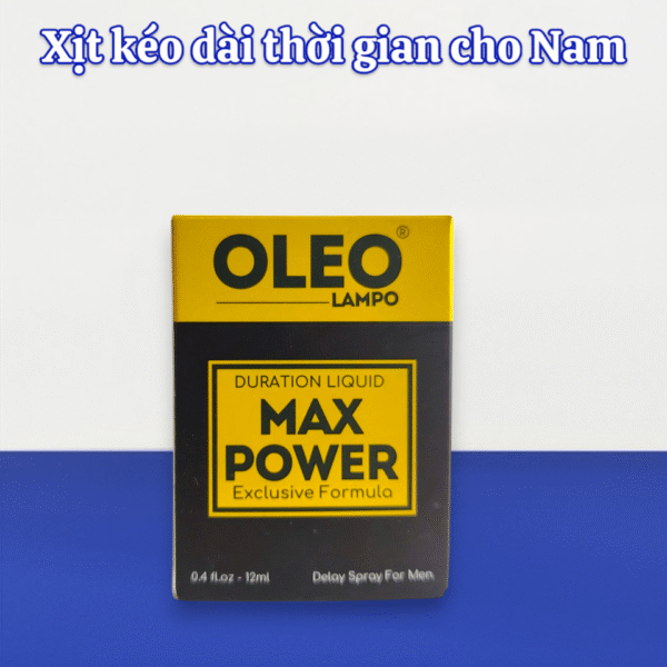 Xịt Chống Xuất Tinh Sớm Oleo Max Power 12ml – Cuộc Yêu Kéo Dài, Phong Độ Bền Bỉ tại Men Up Bến Tre