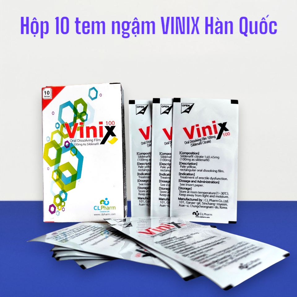 Tem Ngậm Vinix Hàn Quốc Hộp 10 Tem – Hỗ trợ cương dương cực mạnh cho các anh Tại Bến Tre