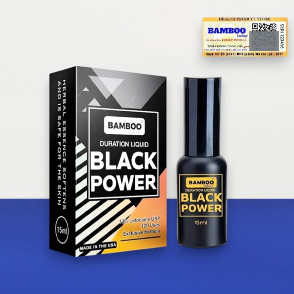 Xịt Chống Xuất Tinh Sớm Bamboo Black Power – Sức Mạnh Từ Mỹ Cho Quý Ông Bản Lĩnh sẵn hàng tại Men Up Bến Tre