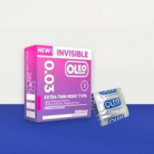 Bao cao su Oleo Lampo Invisible 003 – Hộp 3 cái, siêu mỏng 0.03mm, hương nho quyến rũ sẵn hàng tại Bến Tre 