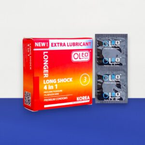 Bao cao su Oleo Lampo Longer Long Shock 4 in 1 – Hộp 3 cái: Kéo dài, kích thích, thăng hoa sẵn hàng tại Bến Tre