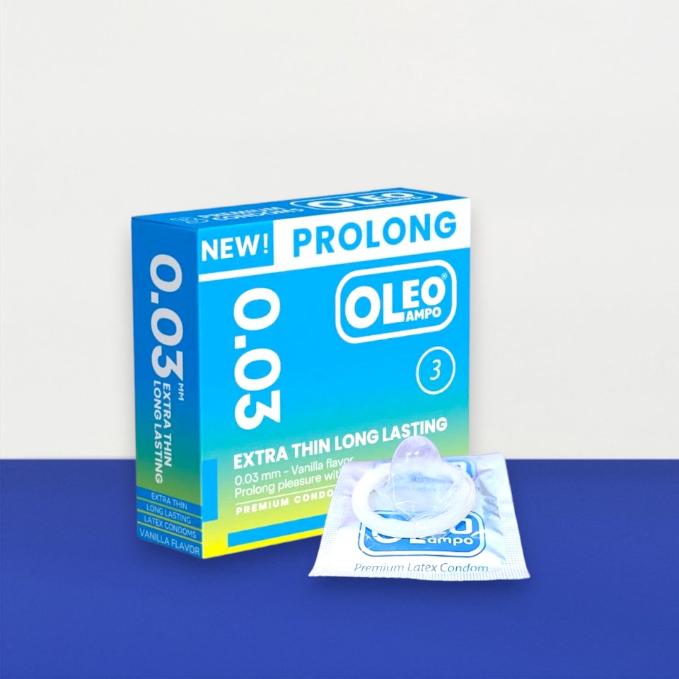Bao cao su Oleo Prolong 003 – Hộp 3 cái tiện dụng, kéo dài cuộc yêu mãnh liệt luôn sẵn hàng tại Bến Tre