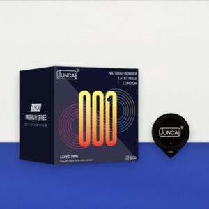 Bao cao su Juncai Long Time 001 hộp 10 – Siêu mỏng, kéo dài thời gian, gai lớn, gân nổi, cổ thắt chống tuột tại Bến Tre