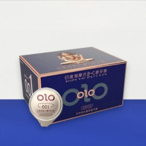 Bao cao su Olo Indian Gamma Delay Blue 001 hộp 10 – Siêu mỏng 0.01mm, kéo dài thời gian cực đỉnh tại Bến Tre