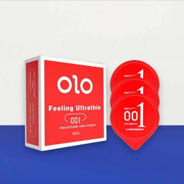 Bao cao su Olo 001 Passionate Factor hộp 3 – Siêu mỏng 0.01mm, nóng ấm kích thích từng nhịp yêu tại Bến Tre