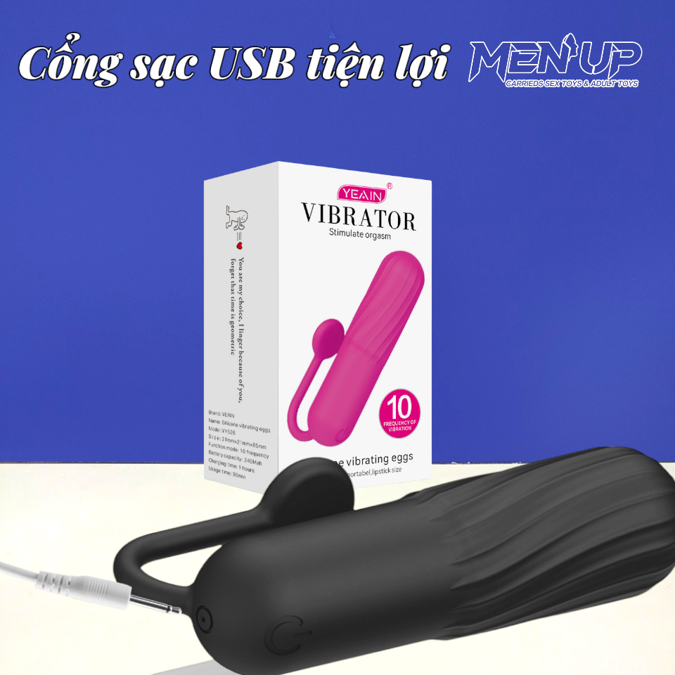 Trứng rung viên đạn Yeain sạc pin dễ dàng với cổng USB, rung nhiều chế độ – Bao Cao Su Bến Tre Trứng rung viên đạn Yeain sạc pin dễ dàng với cổng USB, rung nhiều chế độ – Bao Cao Su Bến Tre