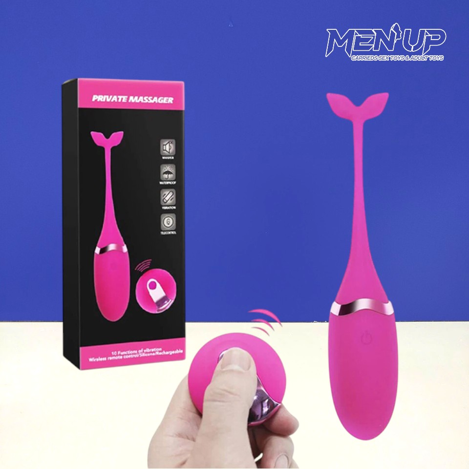 Trứng rung cá heo Private Massager điều khiển từ xa lên đến 10m, có thể thay đổi chế độ nhanh chỉ với 1 nút bấm - Men UP Bến Tre Trứng rung cá heo Private Massager điều khiển từ xa lên đến 10m, có thể thay đổi chế độ nhanh chỉ với 1 nút bấm - Men UP Bến Tre