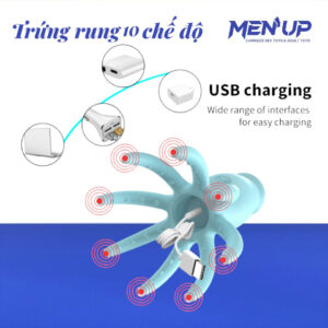 Trứng rung massage nhủ hoa dạng bạch tuột Octopus sạc pin cổng USB tiện lợi sẵn hàng tại Men Up Bến Tre