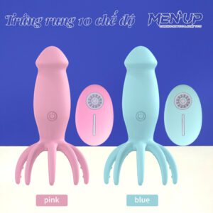 Trứng rung Octopus Massage nhủ hoa có 2 phiên bản màu trắng và xanh - Men Up Bến Tre